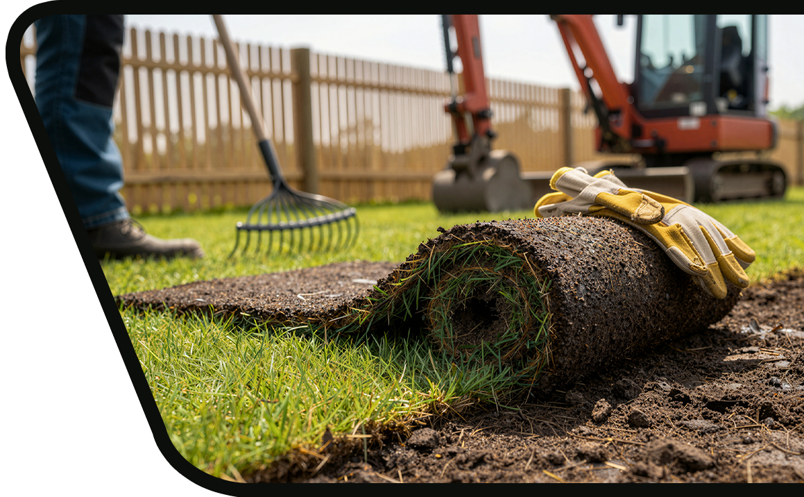 Pelouse RSM - pose de tourbe
hydro semence pose de cèdres pavé-uni excavation